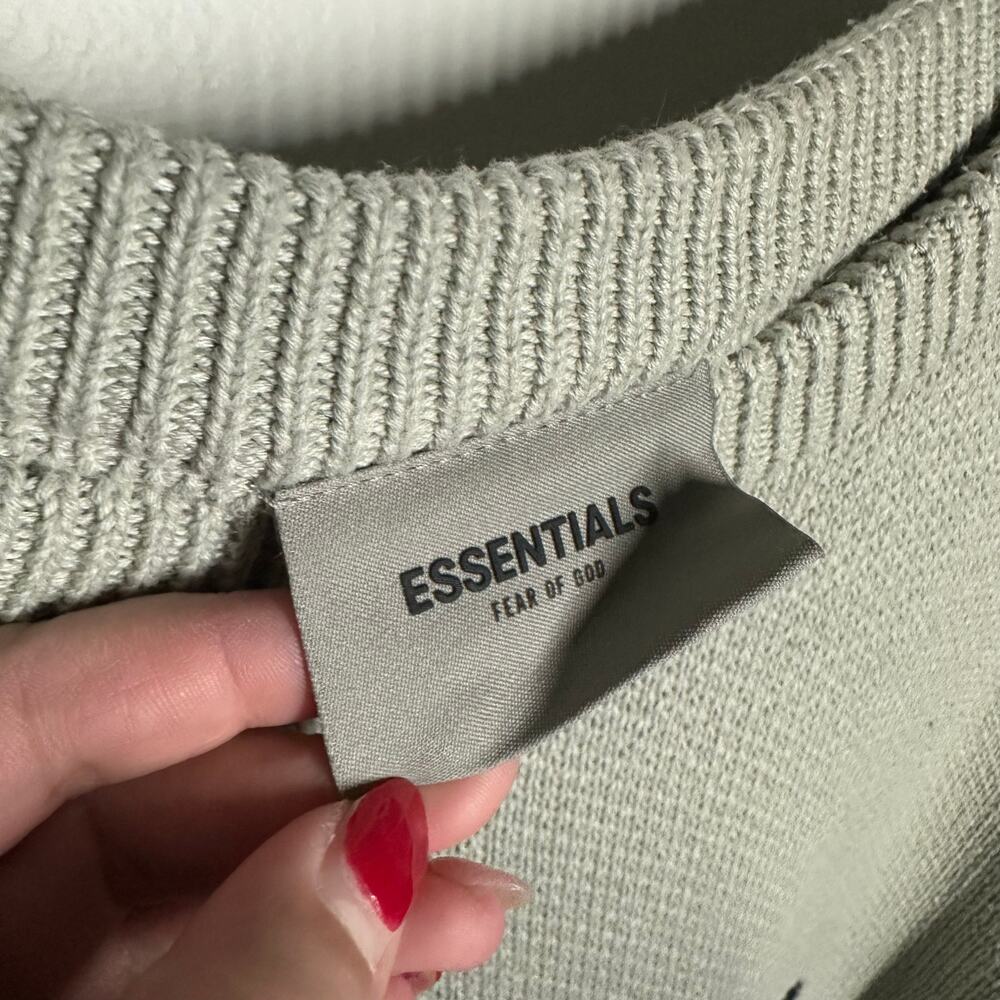 Fear of God Essentials Men's FW21 Knit Pullover Sweater Green Concrete Size XXL - Picture 5 of 16